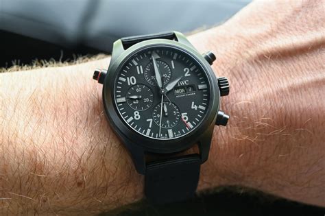 iwc pilot's watch double chronograph edition top gun|iwc top gun ceratanium.